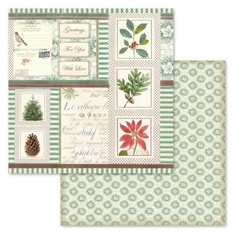 STAMPERIA WINTER BOTANIC PAPER BLOCK 30.5/30.5 CM - SBBL44 - Image 6