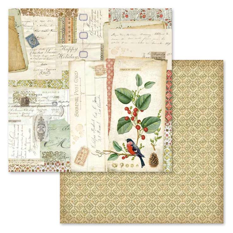 STAMPERIA WINTER BOTANIC PAPER BLOCK 30.5/30.5 CM - SBBL44 - Image 7