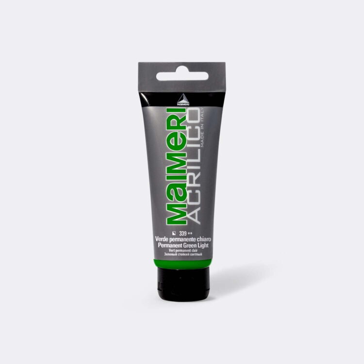 339 MAIMERI ACRYLIC PAINT ACRILICO 75 ML. -PERM. GREEN LIGHTS - Image 1