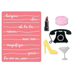 SIZZIX THINLITS CUTTING DIES - BONJOUR, CHIC