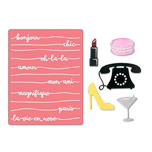662750 SIZZIX THINLITS CUTTING DIES - BONJOUR, CHIC - Image 1