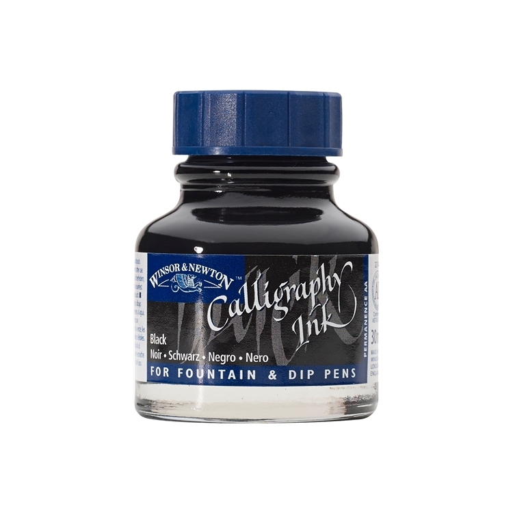 011300-92159 W&N CALLIGRAPHY INK 30 ML - BLACK 1111030 - Image 1