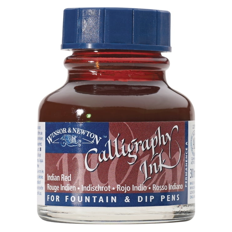011317-92156 W&N CALLIGRAPHY INK 30 ML - INDIAN RED - Image 1