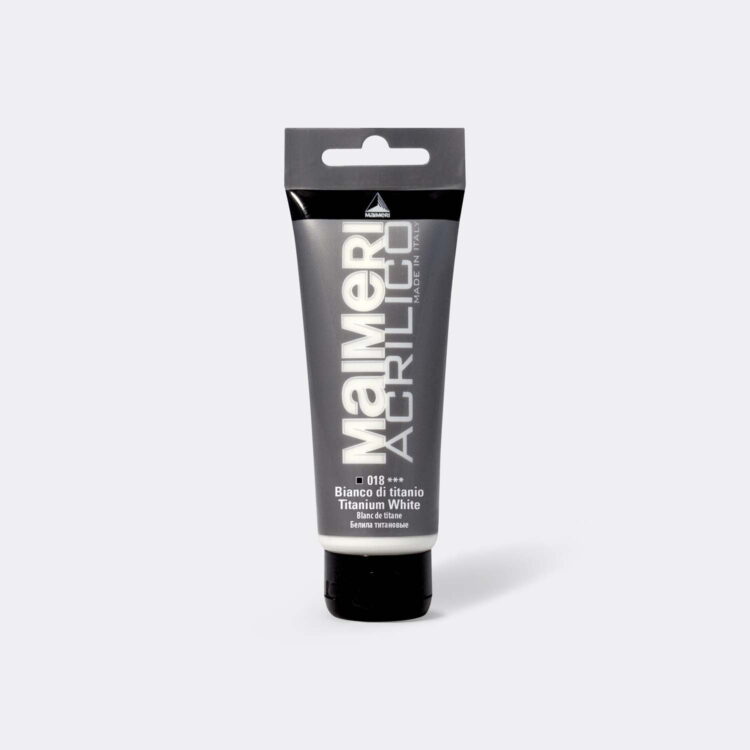 018 MAIMERI ACRYLIC PAINT ACRILICO 75 ML. - TITANIUM WHITE - Image 1