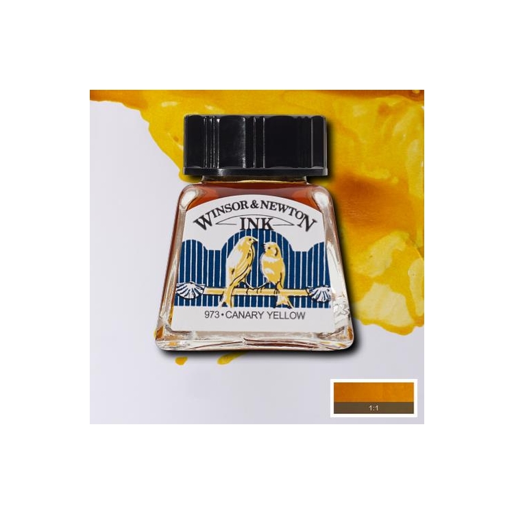 100123-146921 W&N CALLIGRAPHY INK 14 ML - YELLOW 1005123 - Image 1