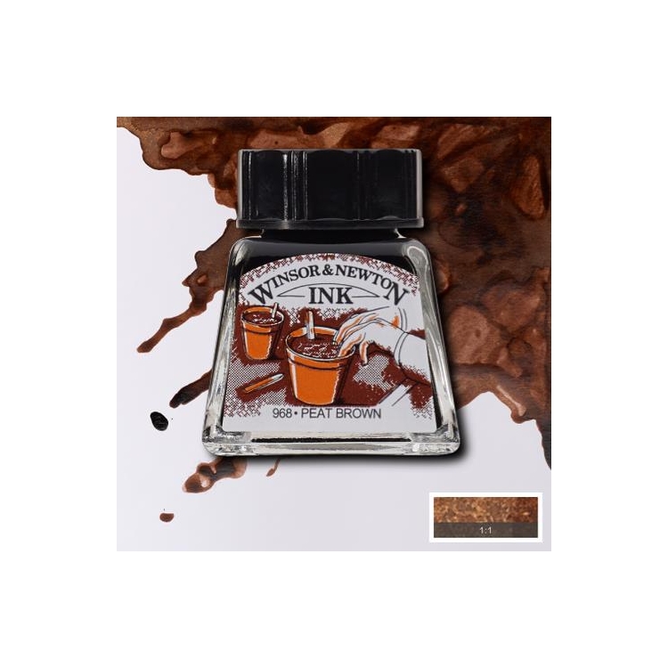 100469-146922 W&N CALLIGRAPHY INK 14 ML - BROWN 1005469 - Image 1