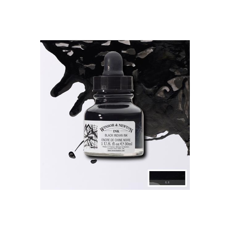 W&N CALLIGRAPHY INK 30 ML - BLACK 1010030 - Image 1