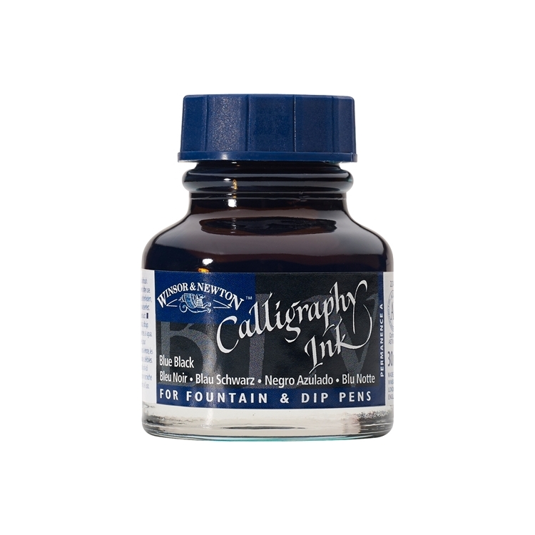 111034-92160 W&N CALLIGRAPHY INK 30 ML - BLUE BLACK - Image 1
