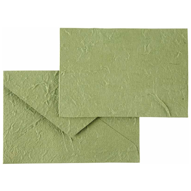 236190-104175 CREATIV CARD + HANDMADE PAPER ENVELOPE - GREEN - Image 1