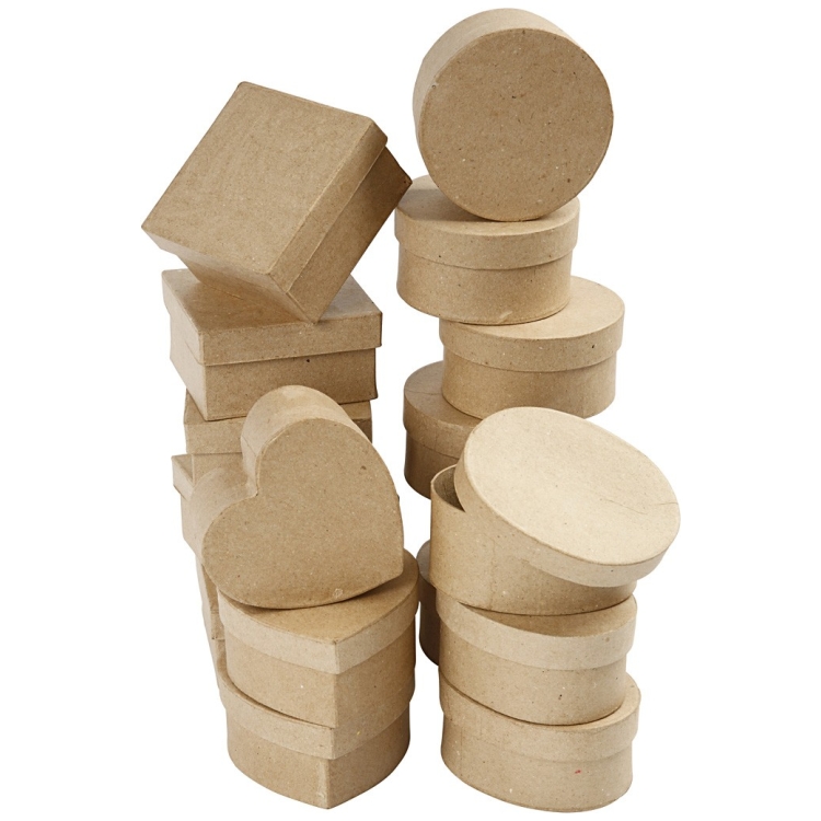 264801-141347 CREATIV CARDBOARD BOXES D: 10 - 12 CM., H: 5 CM. -ASSORTED - Image 1