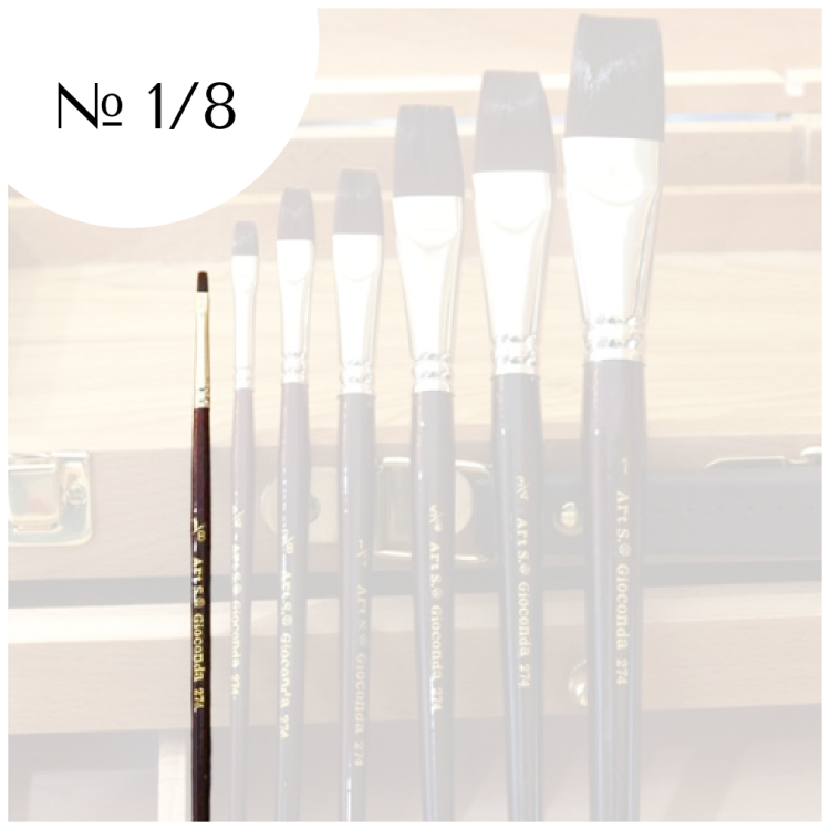 274018 GIOCONDA BRUSH SYNTHETIC FLAT No1/8 - Image 1