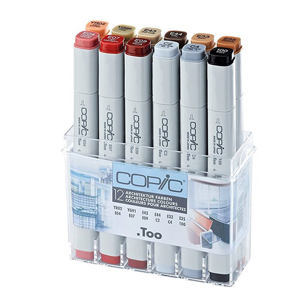 275701 COPIC MARKER SET - ARCHITECTURE COLOURS 12 COLORS - Image 1