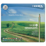 LYRA GRADUATE COLORED PENCILS SET IN A METAL BOX 24 COLORS