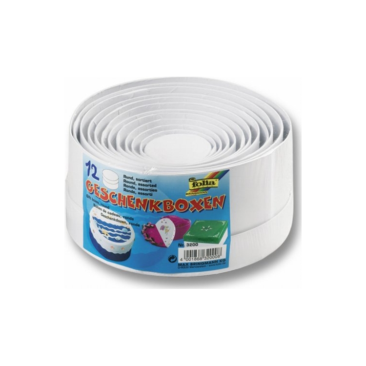 320000-86279 FOLIA ROUND CARDBOARD BOXES SET - WHITE - Image 1