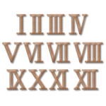 STAMPERIA WOODEN ROMAN NUMERALS H 4.5 CM 12 PCS. LARGE KF271A