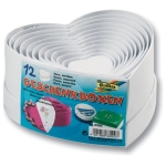 FOLIA CARDBOARD BOXES HEART SET - WHITE