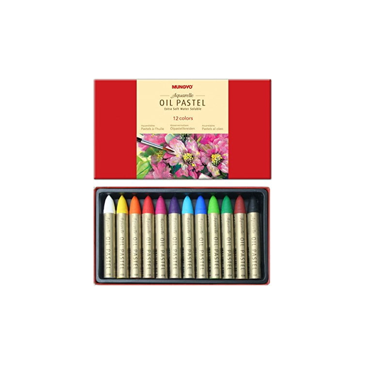 MUNGYO WATER-SOLUBLE OIL PASTEL SET MAO-12 - Image 1