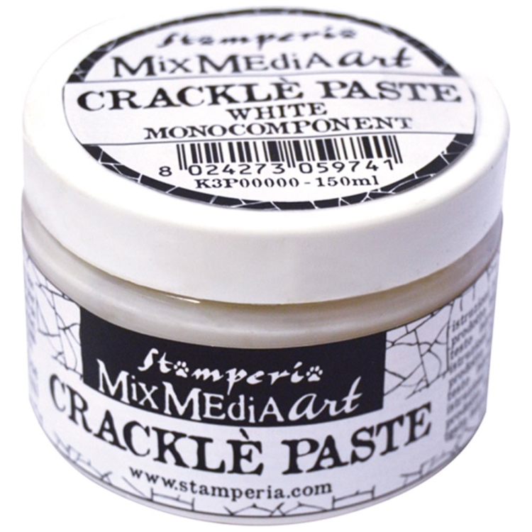 STAMPERIA CRACKLE PASTE 150 ML - WHITE K3P37 - Image 1
