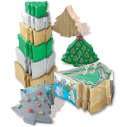 FOLIA CARDBOARD BOX CHRISTMAS TREE LARGE - SILVER