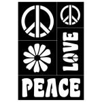 KI-SIGN PEACE AND LOVE TATTOO TEMPLATES 18/12 CM