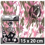 HOT FIX TRANSFER DECORATION FOR TEXTILES CAMOUFLAGE PINK