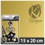 HOT FIX TRANSFER DECORATION FOR TEXTILES GOLD METALLIC