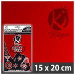 HOT FIX TRANSFER DECORATION FOR TEXTILES RED METALLIC