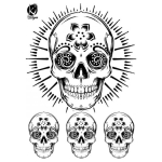 HOT FIX TRANSFER DECORATION FOR TEXTILE SKULL 1