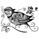 HOT FIX TRANSFER DECORATION FOR TEXTILE BIRDS