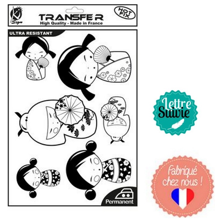 376160-86948 HOT FIX TRANSFER DECORATION FOR TEXTILE KOKESHI - Image 1