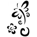 BUTTERFLY FLOWER TATTOO TEMPLATES 10/7 CM