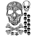 KI-SIGN HOT FIX TRANSFER DECORATION FOR TEXTILE-SKULL/BONES