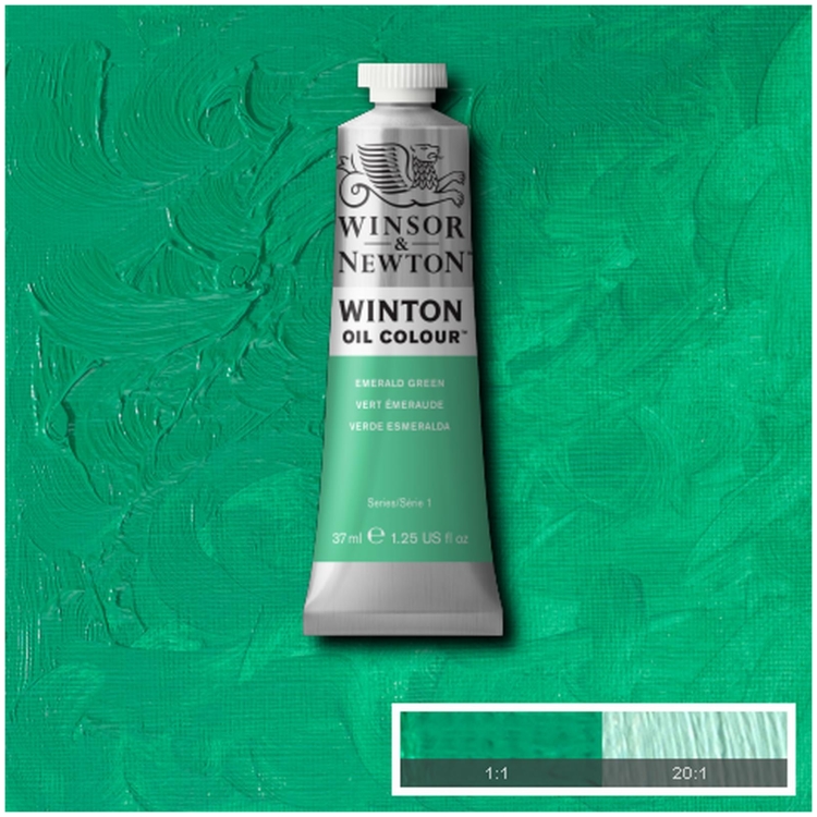 W&N WINTON OIL PAINT 37 ML. - EMERALD GREEN - Image 1