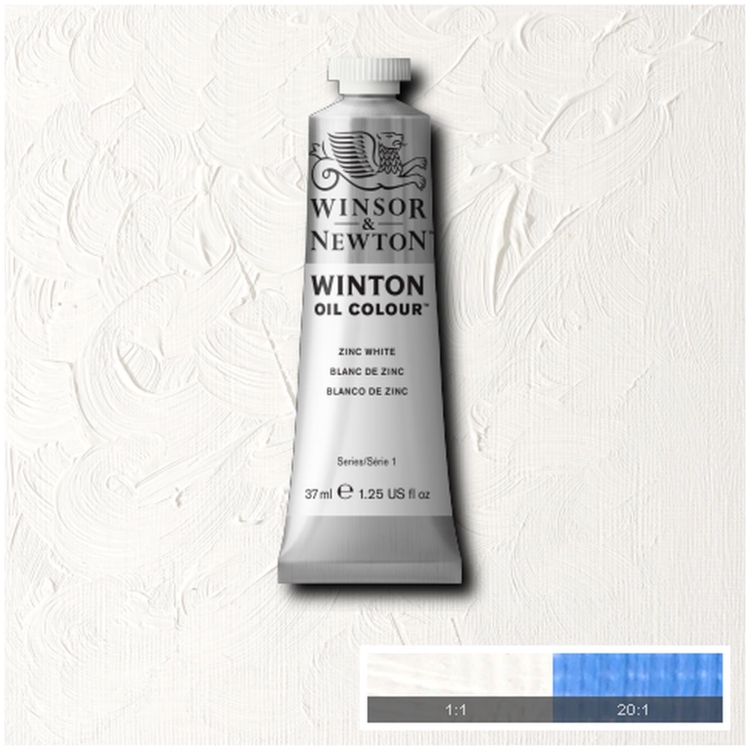 414748-92005 W&N WINTON OIL PAINT 37 ML. - WHITE ZINC - Image 1