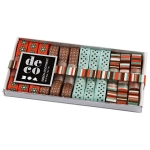 CREATIV SATIN RIBBON 10/12/1M. EARTHY, ORANGE WITH FLOWERS