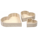 CREATIV WOODEN BOX FOR DECORATION HEART LARGE