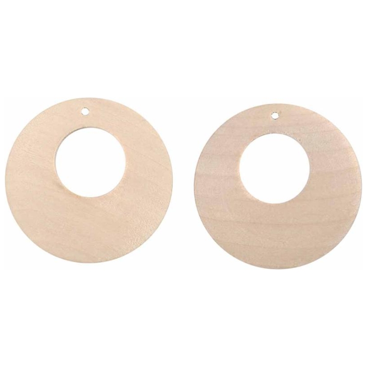 CREATIV WOODEN DISCS FOR DECORATION D: 40 MM, 2 MM HOLE - Image 1