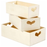 CREATIV WOODEN HEART DECORATION BOX MEDIUM