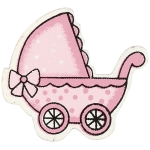 CREATIV WOODEN STICKERS 34-31 MM., 10 PCS. - BABY STROLLER 1