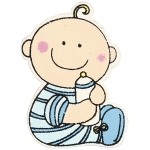 CREATIV WOODEN STICKERS 24-35 MM., 10 PCS. - BABY BOY