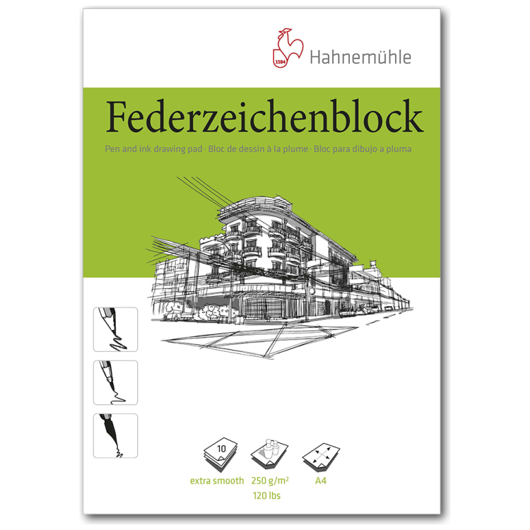 628701-111204 HAHNEMUHLE SKETCHBOOK FEDERZEICHENBLOCK 250 G, A4, 10L. - Image 1