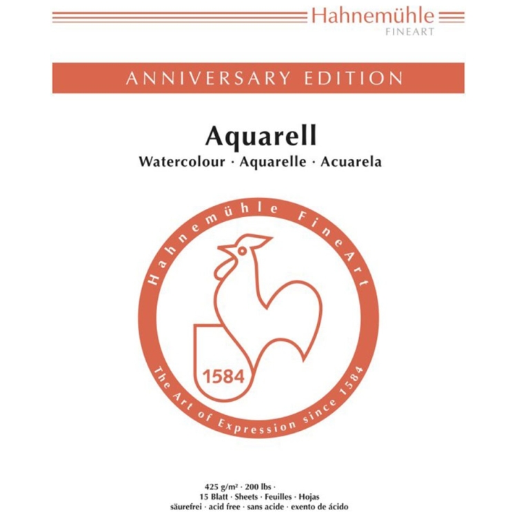 HAHNEMUHLE WATERCOLOR SKETCHBOOK 425 GSM, 24/32 CM, 15 SHEETS - Image 1