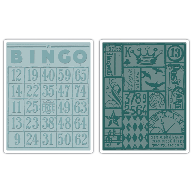 SIZZIX RELIEF FOLDERS - BINGO & PATCHWORK SET - Image 1