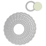 SIZZIX FRAMELITS CUT DIES - CIRCLES, SCALLOP