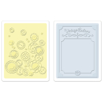 SIZZIX RELIEF FOLDERS - VINTAGE BUTTONS SET