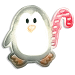 SIZZIX EMBOSSLITS CUT PUNCHES - PENGUIN W/CANDY CANE