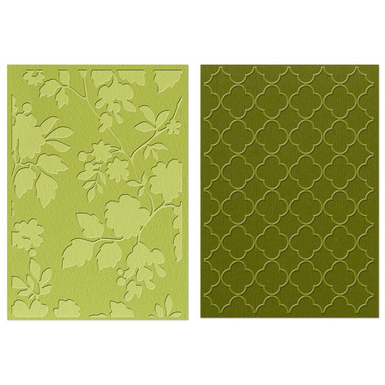 658356-89054 SIZZIX RELIEF FOLDERS - ROSE VINES & TRELLIS SET - Image 1