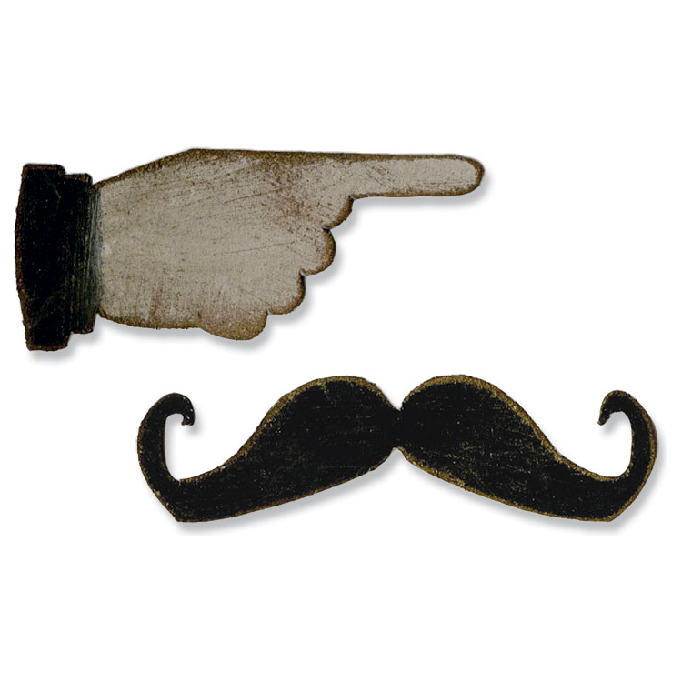 658562-92320 SIZZIX MAGNETIC CUTTING DIES - MINI MUSTACHE & FINGER - Image 1