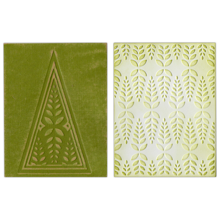 658627-89012 SIZZIX RELIEF FOLDERS - WINTER LEAVES SET - Image 1