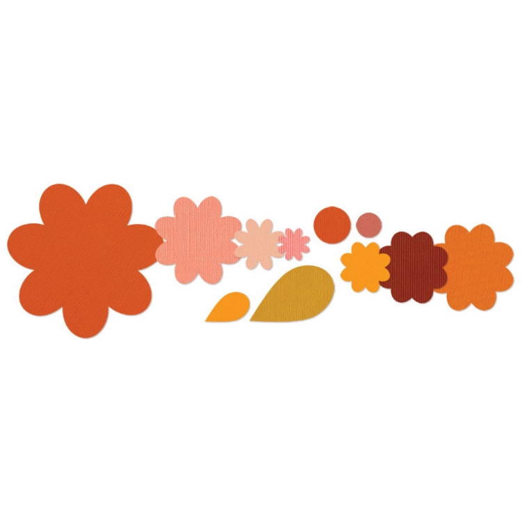 658692-88310 SIZZIX FRAMELITS DIE CUTTERS - FLOWER LAYERS & LEAF - Image 1